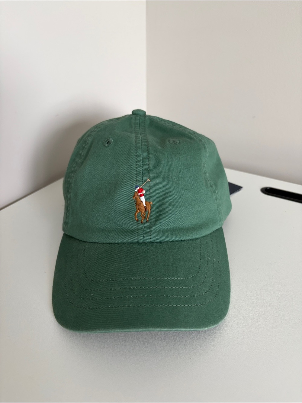 Ralph Lauren Green Baseball Cap with White Embroidered Logo